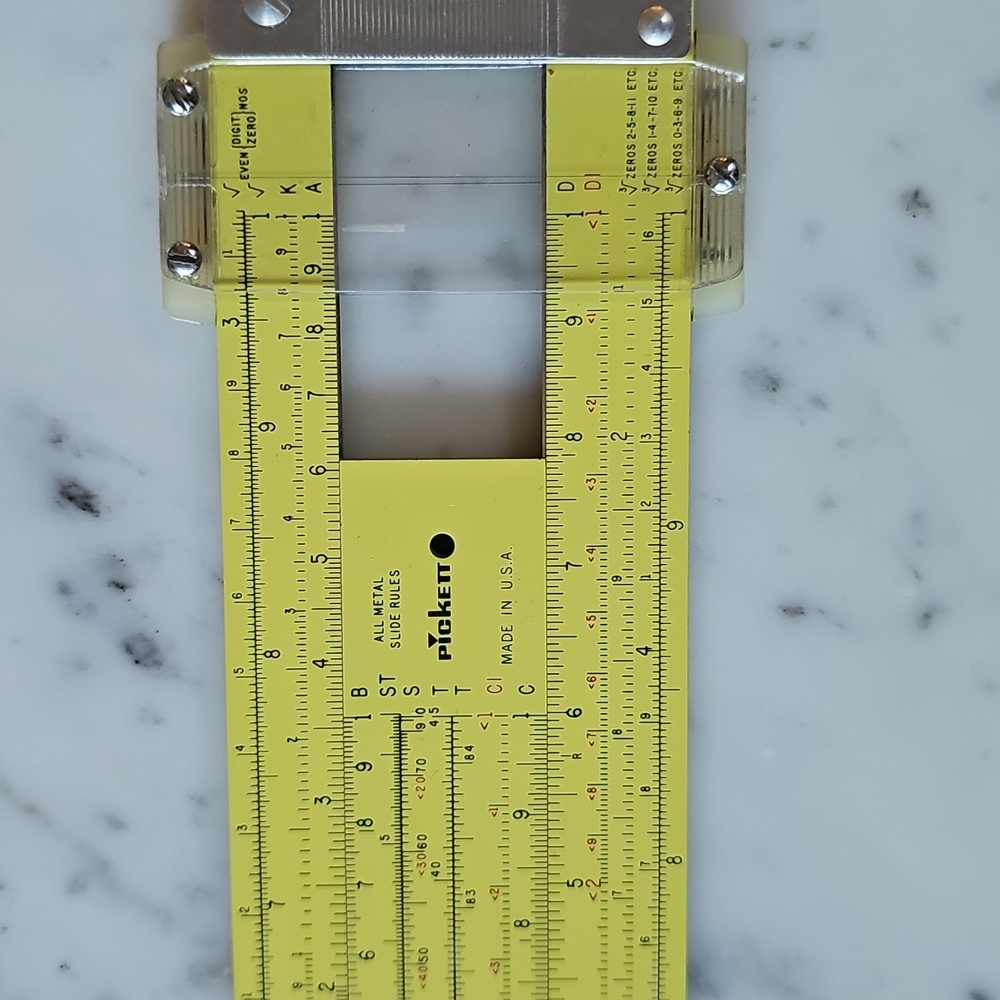 Vintage Pickett N-3-ES Power Log Exponential Slide Rule With Leather Case - Picture 11 of 15